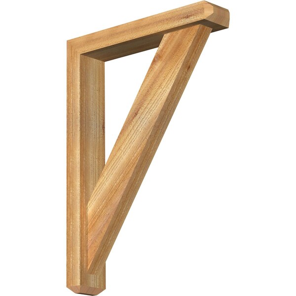Ekena Millwork Traditional Craftsman Rough Sawn Bracket w/ Offset Brace, Western Red Cedar, 4"W x 20"D x 28"H BKT0402X20X28TRA04RWR - main